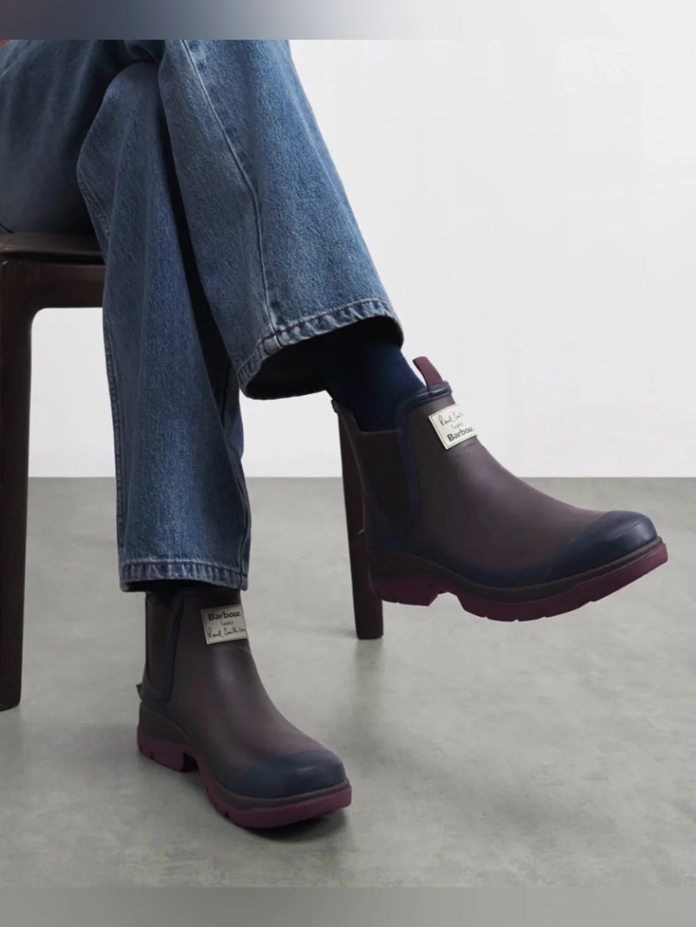 NEW [Barbour] x Paul Smith Rustic Ankle Wellingtons Chelsea Rain Boots Men’s 7